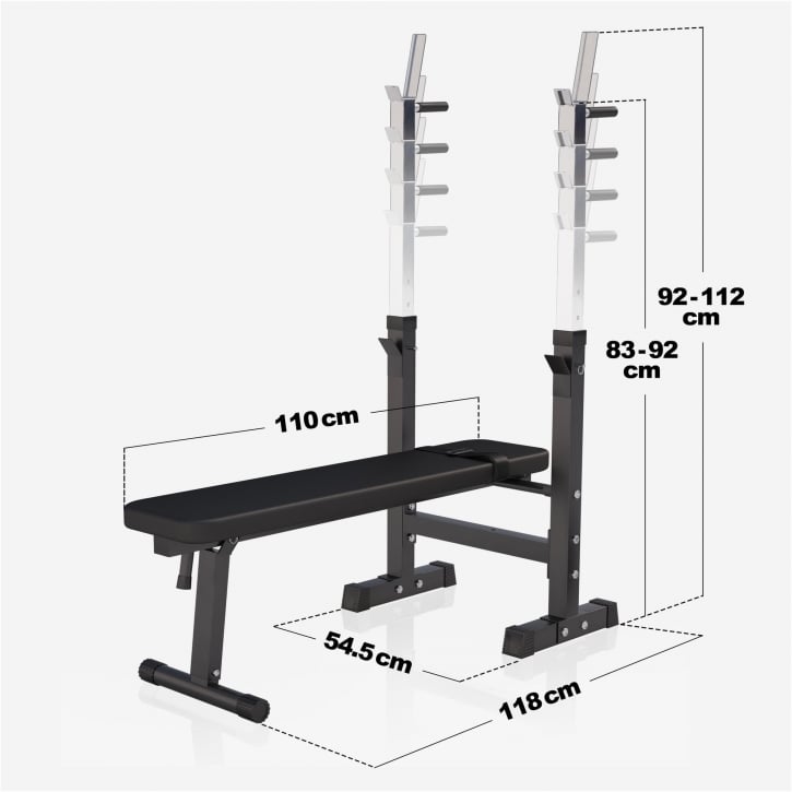 Bänkpress BLACK Skivstång och hantelset - 70kg