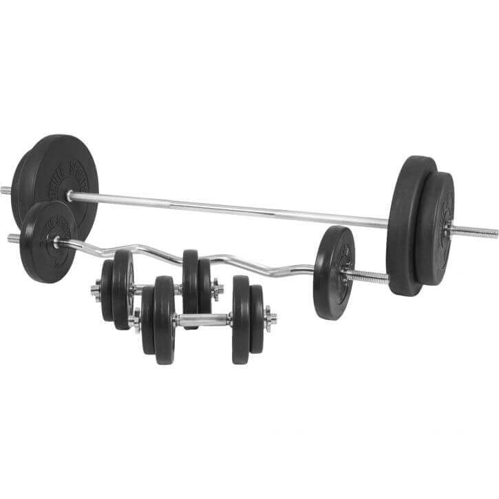 Multigym BASIC Black 100kg - Viktpaket Lats Gymgolv