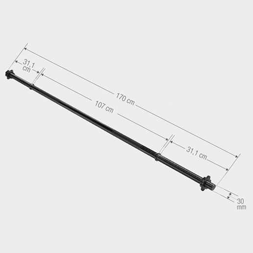 Skivstång 170cm BLACK Stjärnlås - 30mm