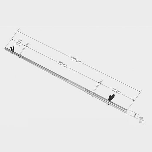 Skivstång 120cm Fjäderlås - 30mm